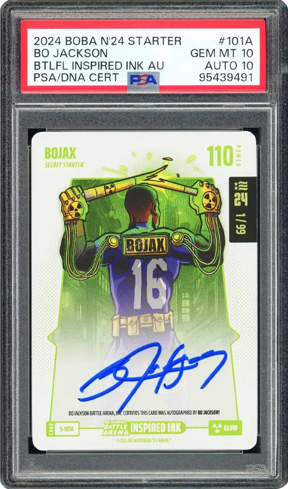 2024 BOBA N'24 Starter — Bo Jackson BOJAX Secret Starter, PSA GEM MT 10 / Auto 10, #101A serial 1/99