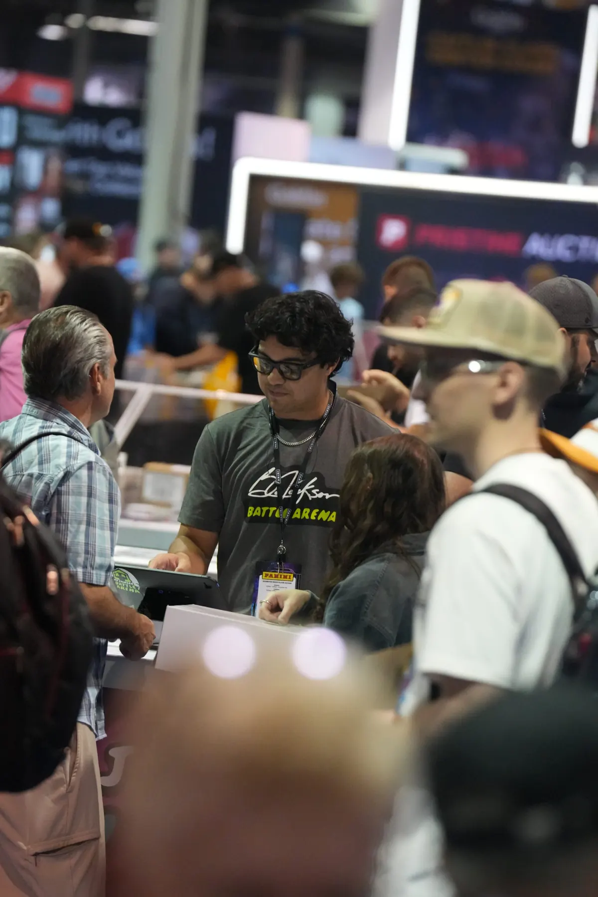 Collectors crowding the BoBA booth