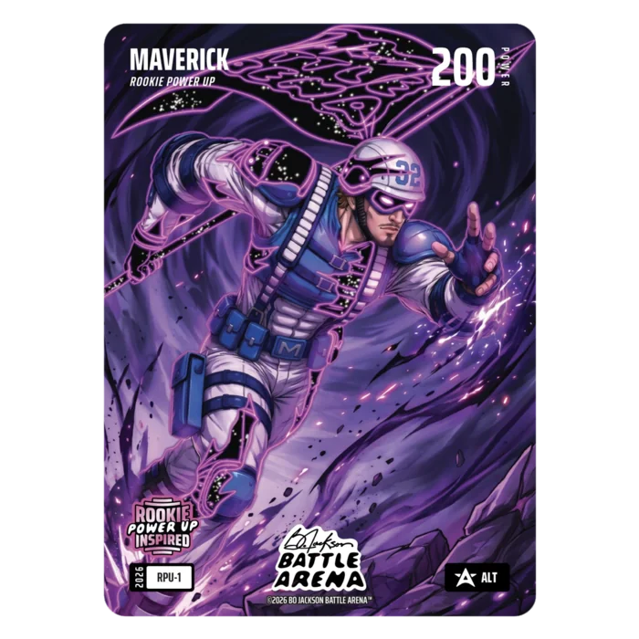 Maverick Rookie Power Up alt art card, RPU-1, 200 Power